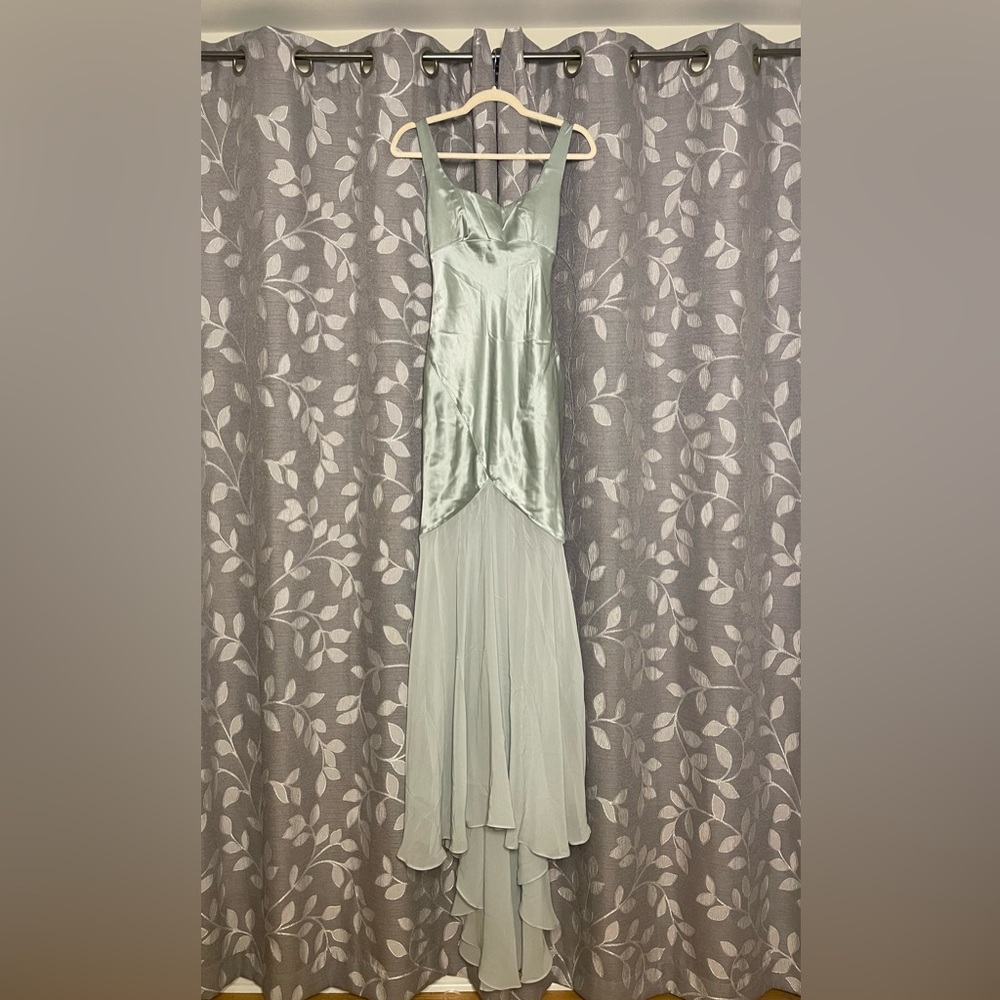 House of CB Vittoria Pistachio Chiffon Floor Length Gown - Picture 7 of 11